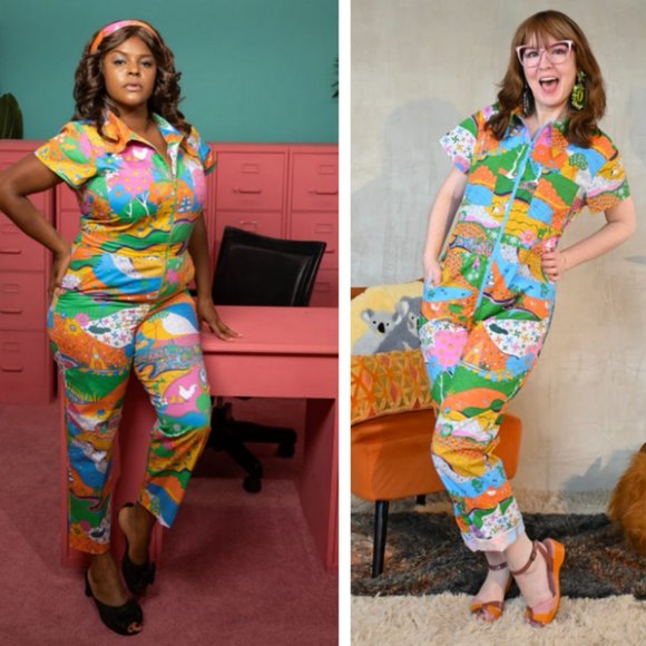 Blue Platypus Landscape Jumpsuit in Rainbow Farm - Picture 10 of 13